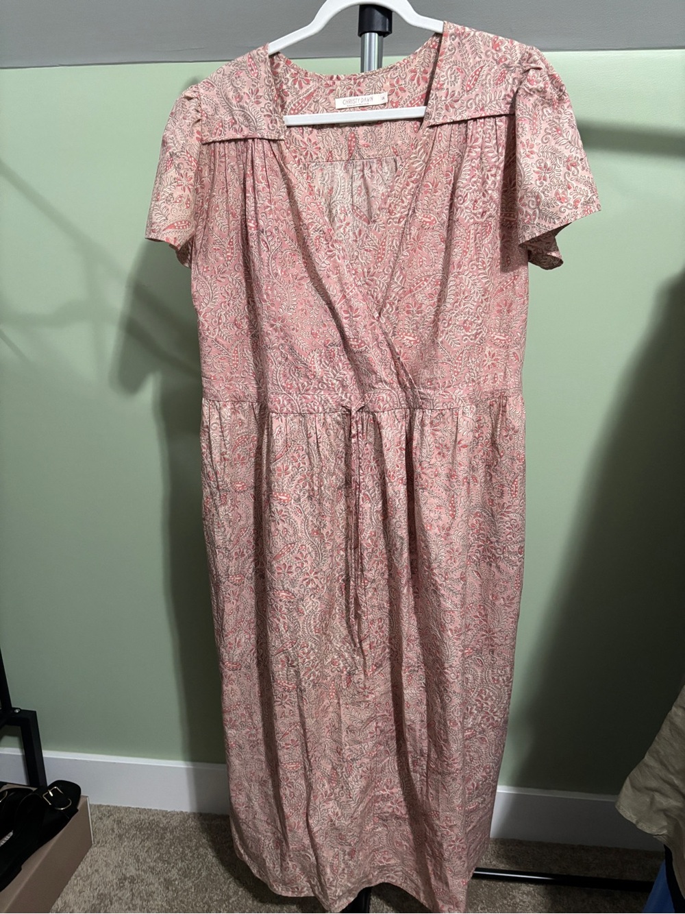 Christy Dawn new Vintage-Inspired Pink Paisley Women's Midi Dress in 1X